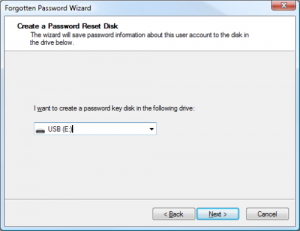 Password reset disk
