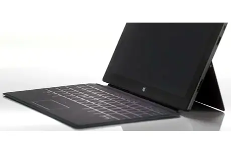 Keyboard attached Microsoft Surface Tablet Notebook with dock