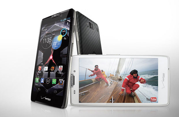 3 different views from the Motorola droid razr hd