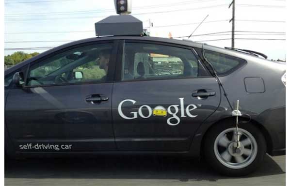 Google's Self Driving Vehicle Prototype on the road