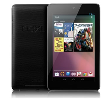 Showing the Google Nexus 7 Android Fron and back side view
