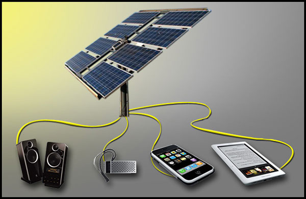 Electronical mobile devices which are powered completely by solor energy
