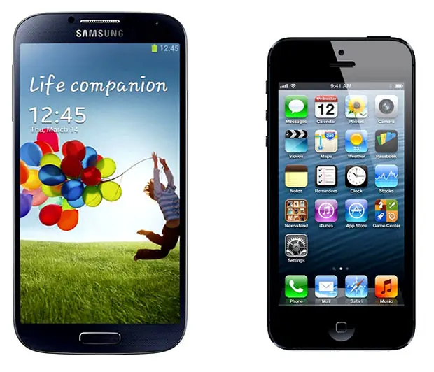 Samsung Galaxy S4 vs Apple iPhone 5 Samsung Galaxy S4 review and compare with Apple iPhone 5