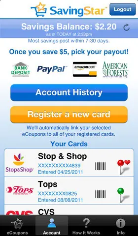 smartshopping with SavingStar app