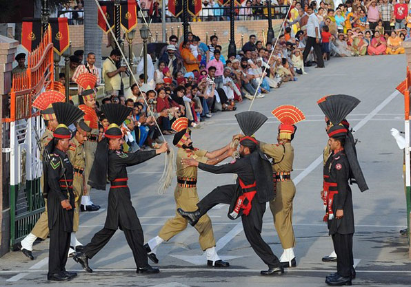 Wagah Border in Amritsar is famous in both countries