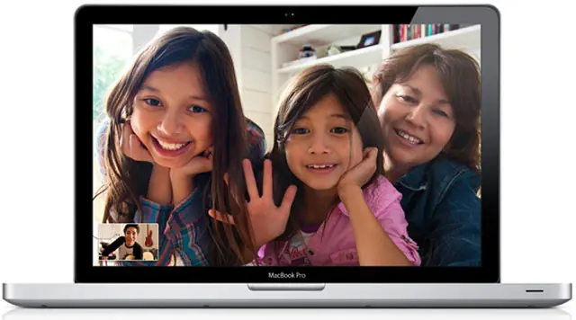 Webcam and video chat with Apple Macbook Pro integrated cam in apple's latest macbook air for skype video conferencing