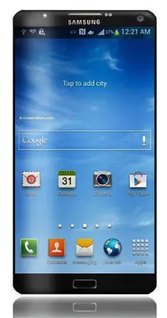 Design Galaxy Note 3 front view vertical Samsung Galaxy Note III
