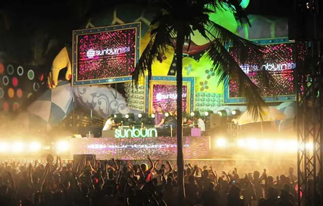 dj party at night, sunburn - Goa