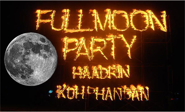 full moon party thailand burning letters