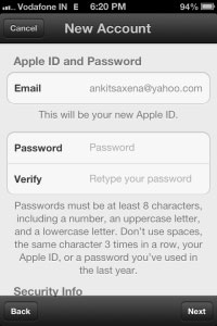 Create an Apple ID Step 3