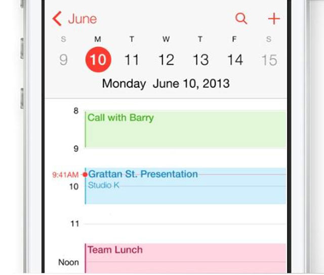 new apps for iOS 7 and built-in features like latest calendar app