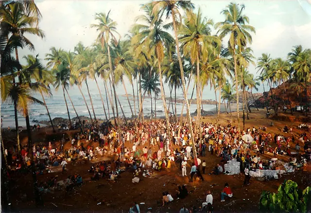 crowd gathered for a rave party