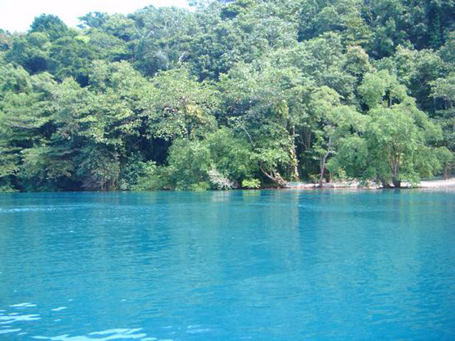 natural blue lagoon in Jamaica Island travel destination