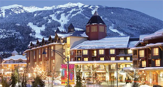 Night at the Whistler in Canada tourist travel to the high sight seeing whistler in British Columbia, Canada