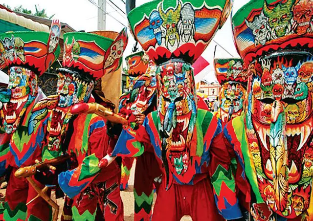 cultural festival in Thailand celebrating the Phi Ta Khon Festival together with many tourists