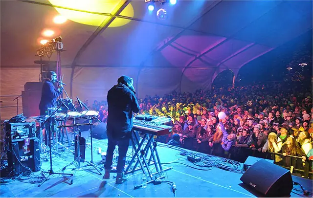 Snowball Festival USA the winter and snow ball festival and party event with much snow and music