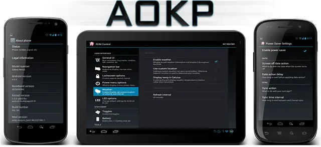 android custom aokp rom setup