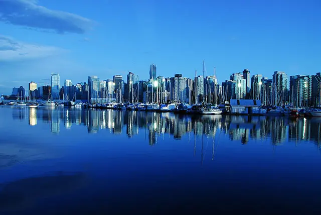 One of the biggest cities in the world showing Vancouver's city skyline at night