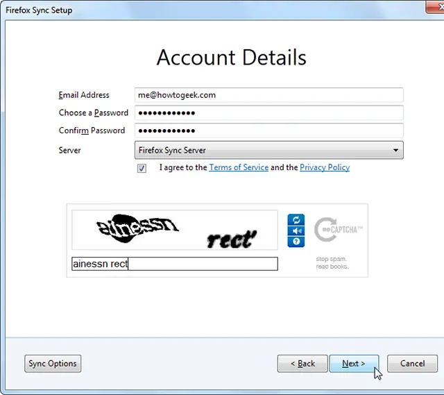 how to sync firefox client server cloud service automatic