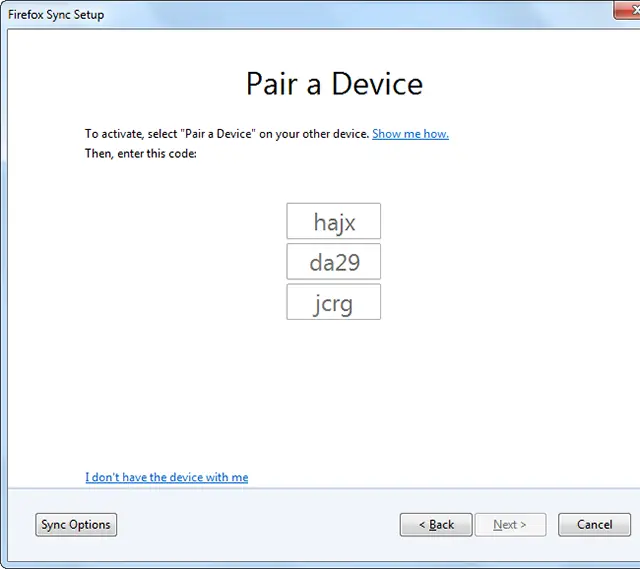 Firefox sync setup guide and how to pair devices