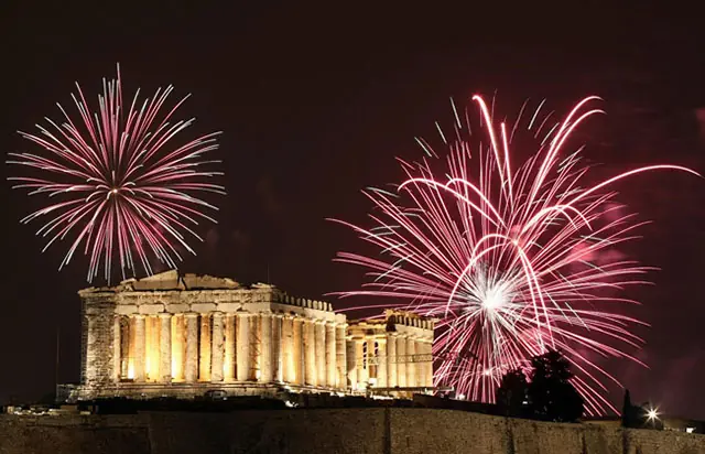 Greek festivals party travel to the new year's day celebration