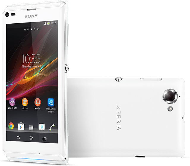 white version of sony's xperia l smartphone