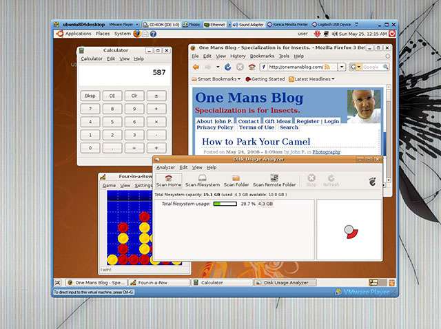 desktop virtualization with Windows, Linux and Mac easily to host another operating system inside