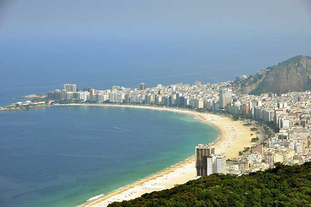 beautiful coast line of Brazil with Rio de Janeiro and beautiful travel cities