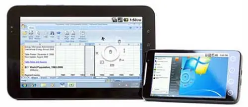 windows sessions on Android tab with pocket cloud app for android