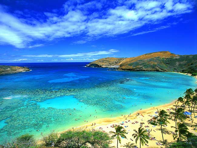 wonderful beach with blue water and white sand Kaanapali Beach Maui, Hawaii