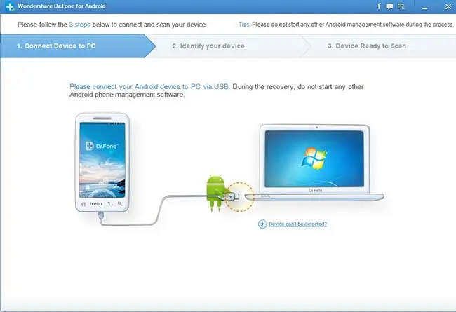 Dr Fone UI Android User Interface of DrFone for Android application