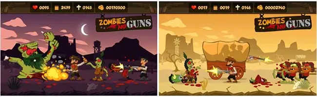 Zombies and Guns - A free zombie shooter game from the Wild West