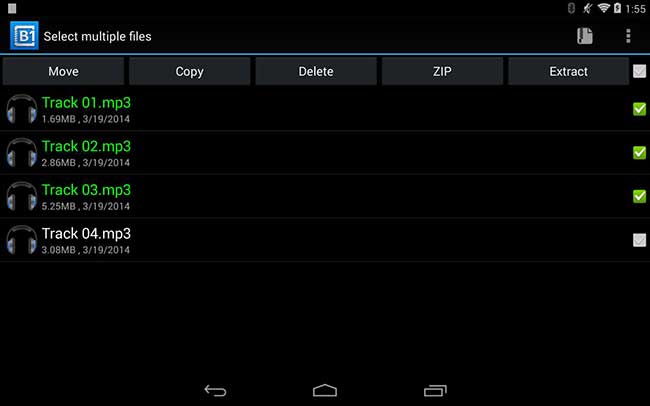 app screenshot of b1 free android archiver app test