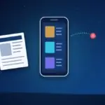 Phone with a news feed next to a printed newspaper and a notification