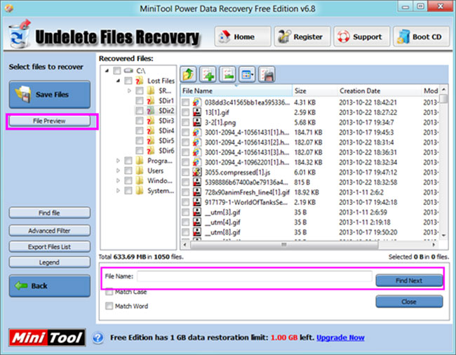 minitool undelete files recovery