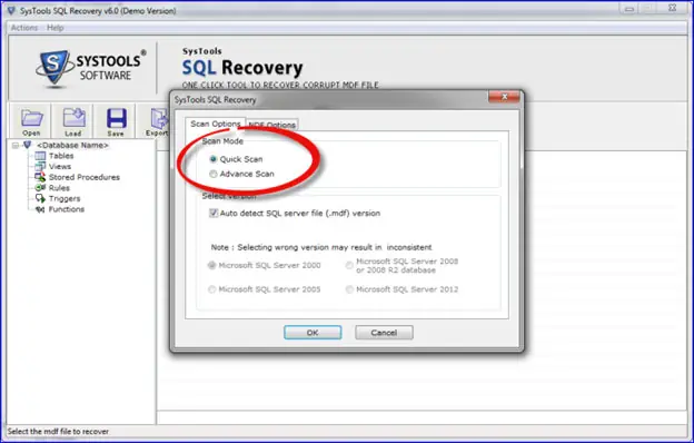 sql recovery quick scan