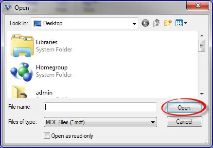 Open Recovery Dialog