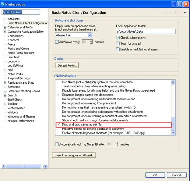 convert lotus email step 5