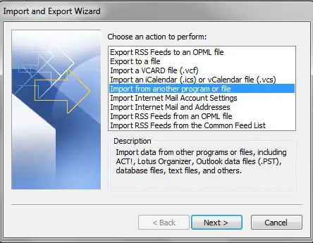 lotus notes to outlook step 3