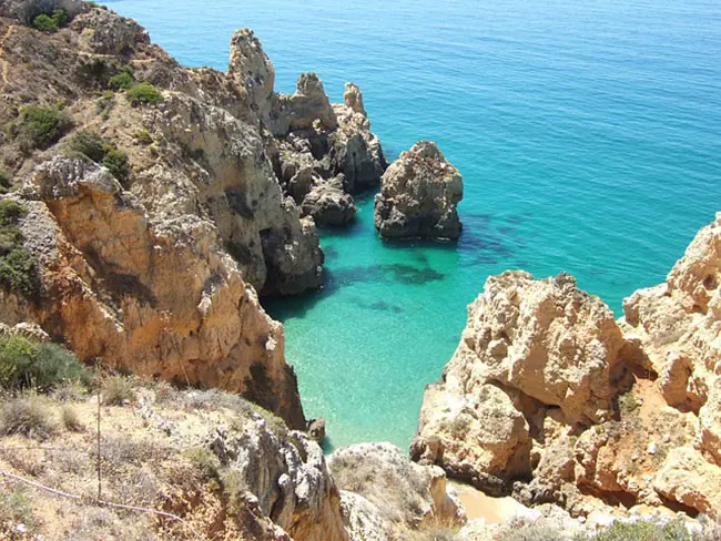 Algarve mountain beach view