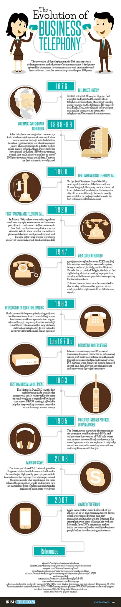 The evolution of business telephony in chronological order