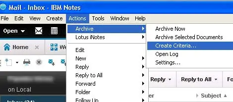 How to Archive Emails in Lotus Notes Step2