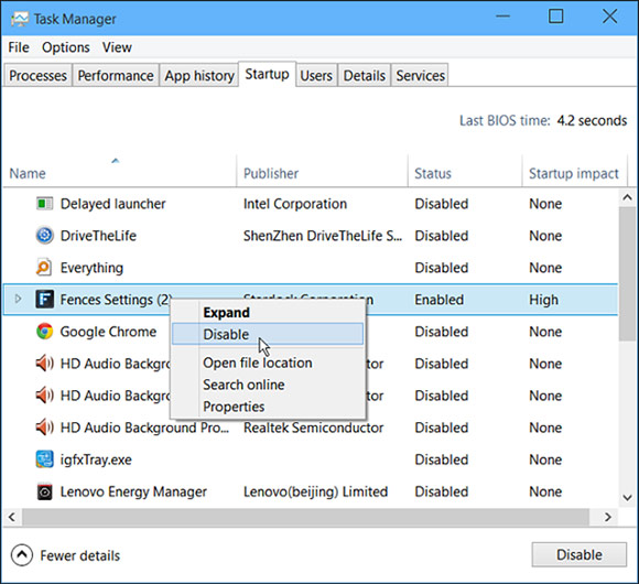 task manager config