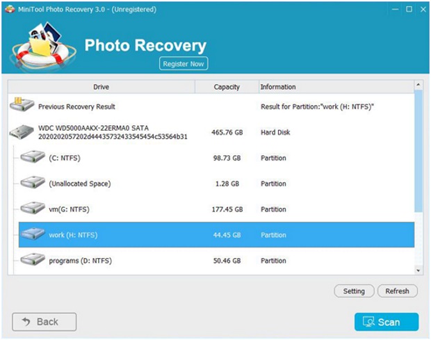 review of photo recovery step 2