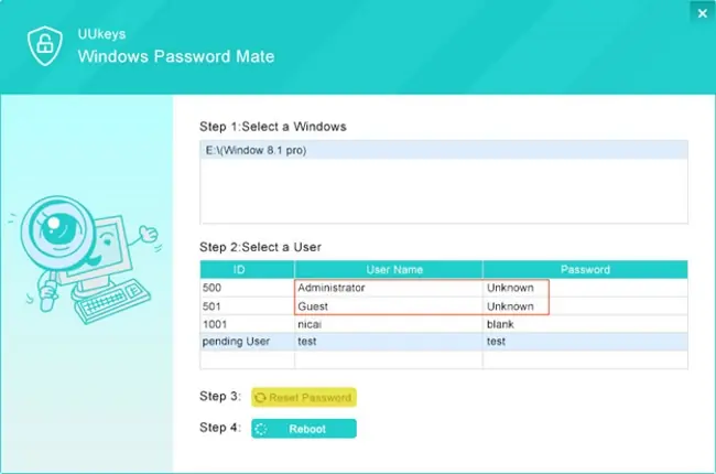 windows password mate wizard