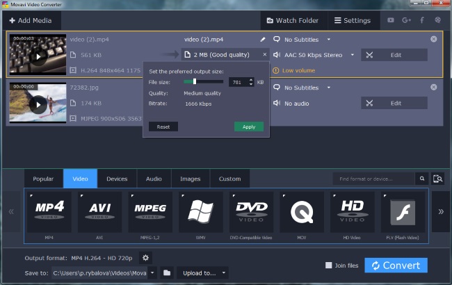 Compressing Videos to Free Up Space on a Computer Using Movavi Video Converter