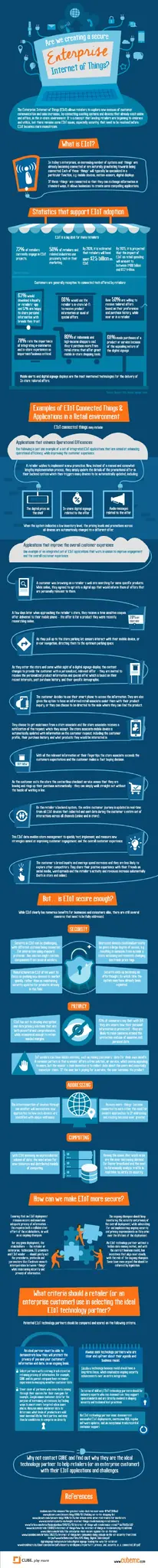 EIoT has the potential to walk the customer through the entire buying process efficiently from the moment they research a product to walking out of the store after making a purchase