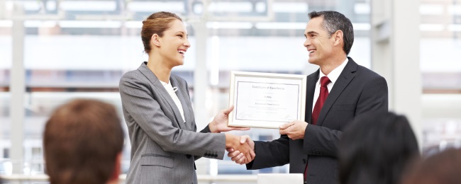 Employee receiving Rewards