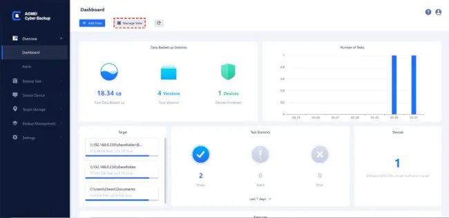 Setting up VMware auto backup is relatively straightforward using AOMEI Cyber Backup