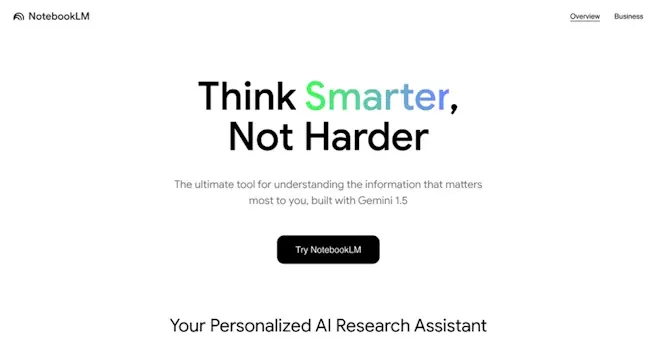 NotebookLM is an advanced AI reader for PDF, developed to improve your reading and research experience